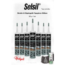 Selsil 7'li 300 ml Strafor & Süpürgelik Yapıştırıcı Silikon ve Rosıe