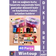 Wintoup #dikişseti Seyahat Tipi Özel Kutulu Iğne Iplik Balıkçı Makas Mezura Yüzük 40 Parça Mini Dikiş Seti
