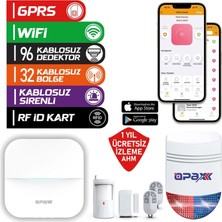 OPAX-W20-BEYAZ+BGR-09 Gprs I Wifi & Bgr-09 Kablosuz Sirenli Alarm Sistemi