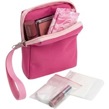 NS Reliable Kadın Hijyenik Ped Saklama Çantası - Mini Organizer Düzenleyici Kılıf - 10X14X3 Cm-Fuşya