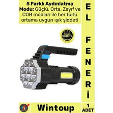 Wintoup #elfeneri Güçlü Kamp Taktik Su Geçirmez USB Şarj Göstergeli Şarj Edilebilir 7xpe +Cob LED El Feneri