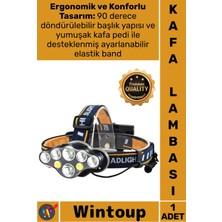 Wintoup #lamba Avcı Güçlü USB Şarj Edilebilir Profesyonel 8 Modlu 6000 Lümen 8 LED Su Geçirmez Kafa Lambası