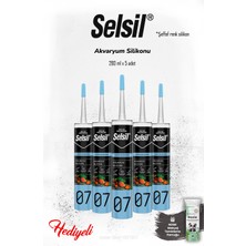 Selsil 5 Adet Akvaryum Silikon Şeffaf  ve Rosıe