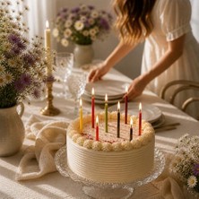 5 Renk Balmumu Mum (Beeswax Candle) 40 Adet 20 cm Ince Uzun Dilek ve Doğum Günü Mumu Doğal El Yapımı Parti Ritüel