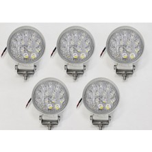 Replax 5 Adet Off Road Sis Farı Çalışma Lambası Beyaz Kalın Kasa 14 LED Yuvarlak Su Geçirmez Sis Lambası BR888