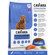 Caviara Hypoallergenic Somonlu ve Pirinçli Orta ve Büyük Irk Yetişkin Köpek Maması 12 kg