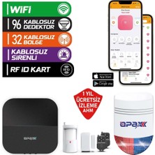 OPAX-W20-SİYAH+BGR-09 Gprs I Wifi & Bgr-09 Kablosuz Sirenli Alarm Sistemi