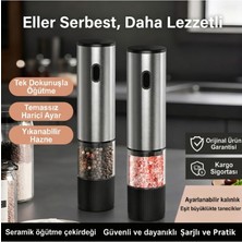 Vayomy Şarjlı Otomatik Baharat Öğütücü Değirmen - 5 Kademe Ayarlı Seramik Tuz Karabiber Değirmeni