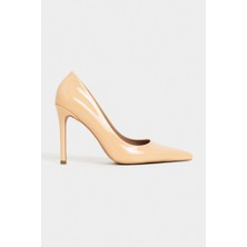 Nişantaşı Shoes Lunara Bej Tereyağ Rugan Sivri Burun Kadın Stiletto