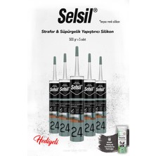 Selsil 5 Adet Strafor & Süpürgelik Yapıştırıcı Silikon ve Rosıe