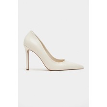 Nişantaşı Shoes Lunara Bej Rustik Desenli Sivri Burun Kadın Stiletto