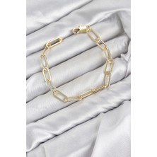 Kuhi Mey Ithalat® cm Ataş Zincir Model Gold Renk Pirinç Kadın Bileklik