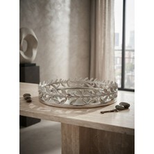 Gfsmore Palmiye Tepsi 40 cm Gümüş