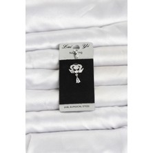Kuhi Mey Ithalat® 316L Cerrahi Çelik Zirkon Taşlı Kanatlı Model Göbek Piercing
