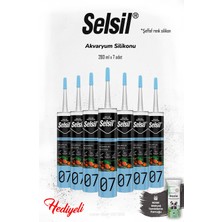 Selsil 7'li Şeffaf Akvaryum Silikon ve Rosıe
