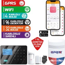OPAX ARD-575+ Bgr-09 Gprs/gsm/wifi Alarm Paneli ve Bgr-09 Kablosuz Sirenli