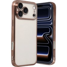 Newface Apple iPhone 17 Pro Crystal Shield Lensli Silikon (Lens Protector / Kamera Koruyucu Kılıf) - Çöl Titanyum