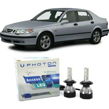 Photon Saab 9-5 LED Xenon Uzun Far Ampulü H3 Access Yeni Seri Beyaz 1997-2001