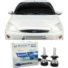 Photon Ford Focus 1 LED Xenon Uzun + Kısa Far Ampulü H4 Access Yeni Seri Beyaz 1999-2001
