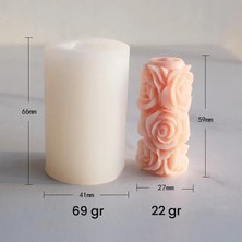 Alze Kimya Hobi Mini Gül Desenli Çiçek Mum Kalıbı
