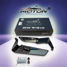 Moton H2 Model Katlanır Yarasa Motosiklet Gidon Ayna Takımı Büyük Model