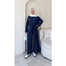 Miraydin Butik Kadın Simetrik Pantolonlu Takım M2633 - Lacivert