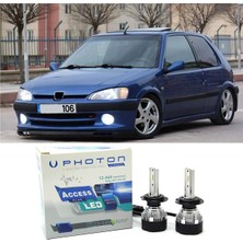 Photon Peugeot 106 LED Xenon Uzun + Kısa Far Ampulü H4 Access Yeni Seri Beyaz