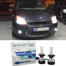 Photon Ford Fiesta Mk5 LED Xenon Uzun + Kısa Far Ampulü H4 Access Yeni Seri Beyaz 2001-2008