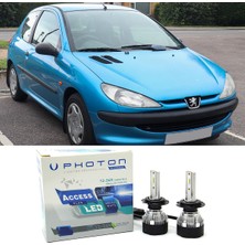 Photon Peugeot 206 LED Xenon Uzun + Kısa Far Ampulü H4 Access Yeni Seri Beyaz 1998-2003