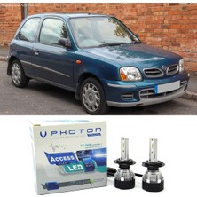 Photon Nissan Micra K11 LED Xenon Uzun + Kısa Far Ampulü H4 Access Yeni Seri Beyaz 1992-2002