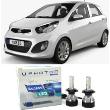 Photon Kia Picanto Uzun + Kısa Far Ampulü H4 Access Yeni Seri Beyaz 2011-2016