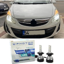 Photon Opel Corsa D LED Xenon Uzun Far Ampulü H1 Access Yeni Seri Beyaz 2006-2014