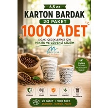 Merpak Ambalaj Karton Bardak 6,5 Oz 1000'LI Sızdırmaz Erimez Dayanıklı Kağıt Bardak Kullan At Bardak