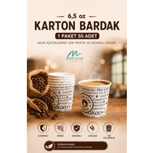 Merpak Ambalaj Karton Bardak 6,5 Oz 50'li Sızdırmaz Erimez Dayanıklı Kağıt Bardak Kullan At Bardak