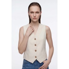 Hakke V Yaka Regular Fit Astarlı Yelek