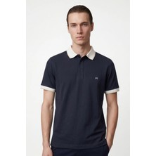 Hakke Çift Renk Yaka Detaylı Basic Erkek Polo T-Shirt