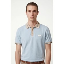 Hakke Erkek Şerit Detaylı Kısa Kollu Polo T-Shirt