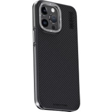 Aslanoğlu Store Mey Ithalat®   Iphone 15 Pro Max Kılıf Aramid 600D Kevlar Karbon Fiber Magsafe Kapak - Gri