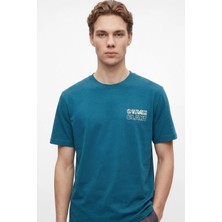 Hakke Bisiklet Yaka Yazı Baskılı Erkek T-Shirt