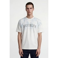 Hakke Erkek Brooklyn Baskılı Oversize T-Shirt