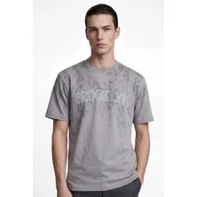 Hakke Erkek Brooklyn Baskılı Oversize T-Shirt