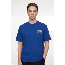 Hakke Bisiklet Yaka Yazı Baskılı Erkek T-Shirt