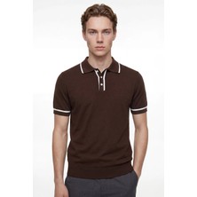 Hakke Minimal Kontrast Biyeli Erkek Polo Yaka T-Shirt