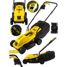 Steiner 1200W Elektrikli Bakır Sargılı Tekerlekli Çim Biçme Makinesi Sarı 30 Litre Toplama Torbalı