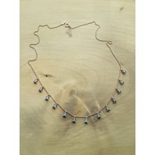 Canka Mistik Topaz Taşlı Sallantılı Gümüş Kolye