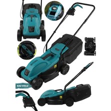 Steiner 1200W Elektrikli Bakır Sargılı Tekerlekli Çim Biçme Makinesi Mavi 30 Litre Toplama Torbalı