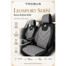 Trobus Toyota Yaris 2005 Sonrası Uyumlu Leosport Serisi Gri Siyah Ortopedik Keten Koltuk Kılıfı