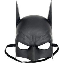 Aslanoğlu Store Siyah Renk Çocuk Boy Arkadan Lastikli Batman Maskesi A Kalite 20X14 cm