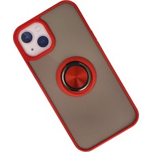 Drop Tedarik Apple Iphone 15 Kılıf Montreal Yüzüklü Silikon Kapak - Kırmızı