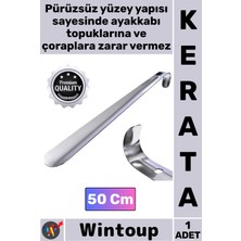 Wintoup #kerata Metal Paslanmaz Sağlam Uzun Lüks Ergonomik Çelik Krom Kaplama Ayakkabı Çekeceği Kerata 50 cm